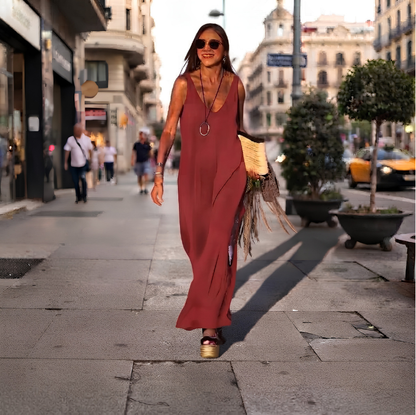 Robe Femme Sexy Tendance à Bretelles et Col en V