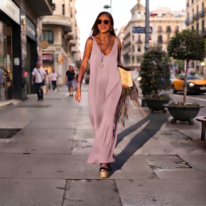 Robe Femme Sexy Tendance à Bretelles et Col en V