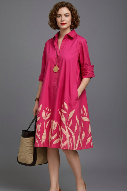 Robe Chemise Femme à Imprimé 3D