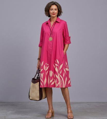 Robe Chemise Femme à Imprimé 3D