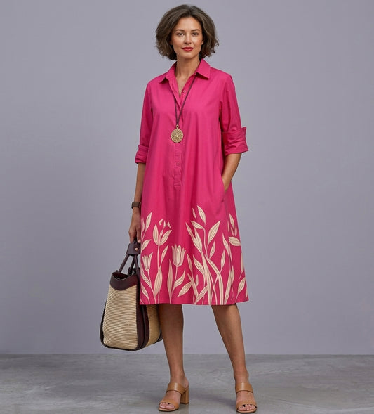 Robe Chemise Femme à Imprimé 3D